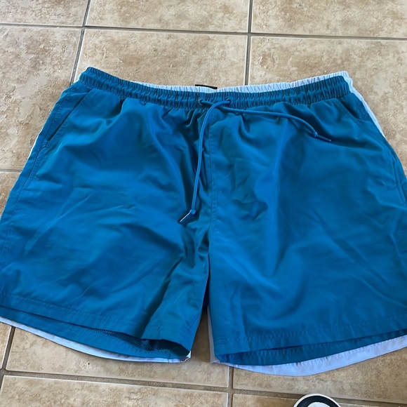 Two Pairs Light Blue and Teal CSG Swim Trunks 3XL - Picture 3 of 4